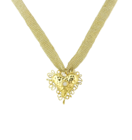 Label Deluxe Bijoux Label Deluxe ketting 8825 Necklace Big heart gold 40 + 5 CM