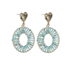 Label Deluxe Bijoux Candy Sweet oorbellen 25706 Earrings hearts mint gold 6 CM