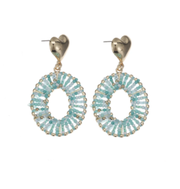 Label Deluxe Bijoux Candy Sweet oorbellen 25706 Earrings hearts mint gold 6 CM