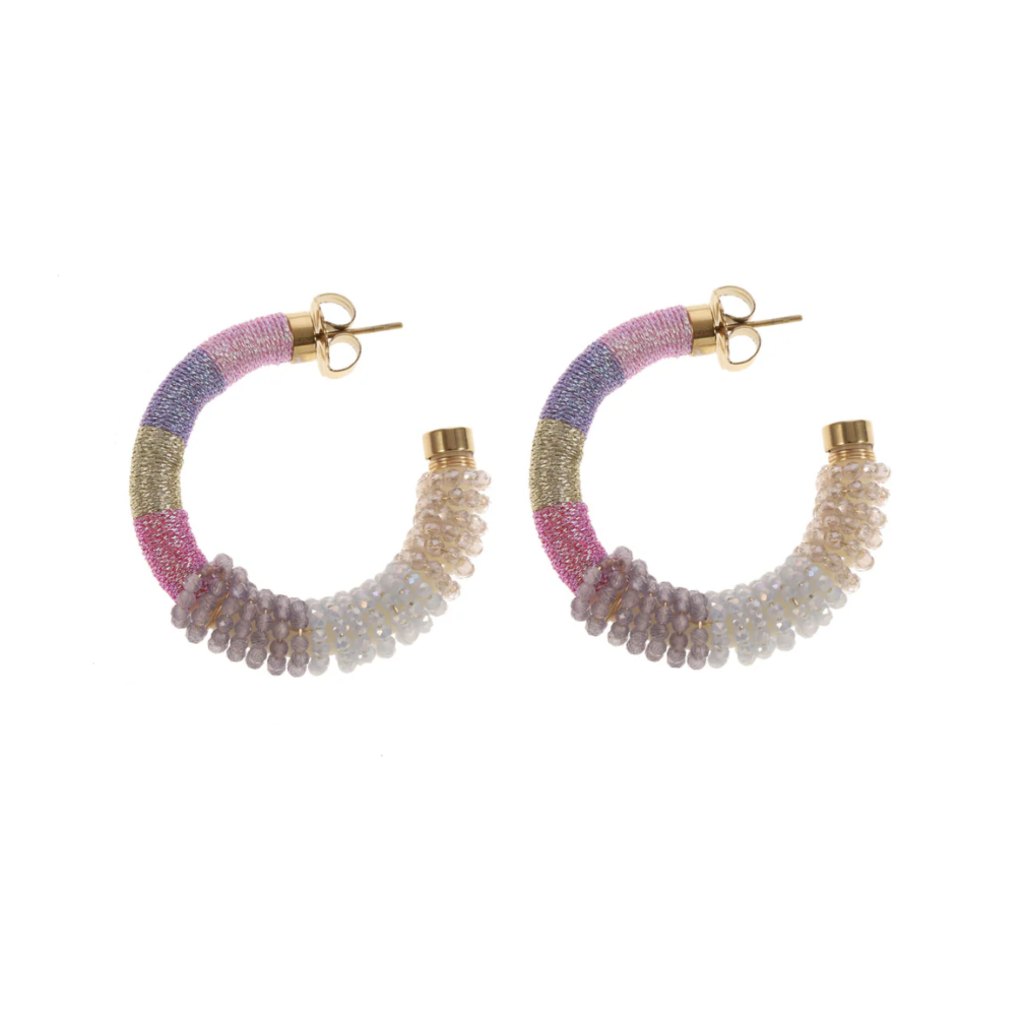 Label Deluxe Bijoux By Jam Gioielli oorbellen BJ16745 Earrings purple pink gold 5.4 CM