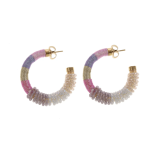 Label Deluxe Bijoux By Jam Gioielli oorbellen BJ16745 Earrings purple pink gold 5.4 CM