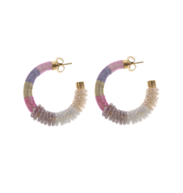 By Jam Gioielli By Jam Gioielli oorbellen BJ16745 Earrings purple pink gold 5.4 CM