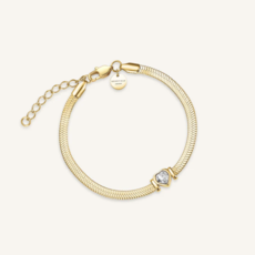 Rosefield Rosefield armband JBSWG-J1010 Snake heart bracelet White gold 16 - 19.5 CM