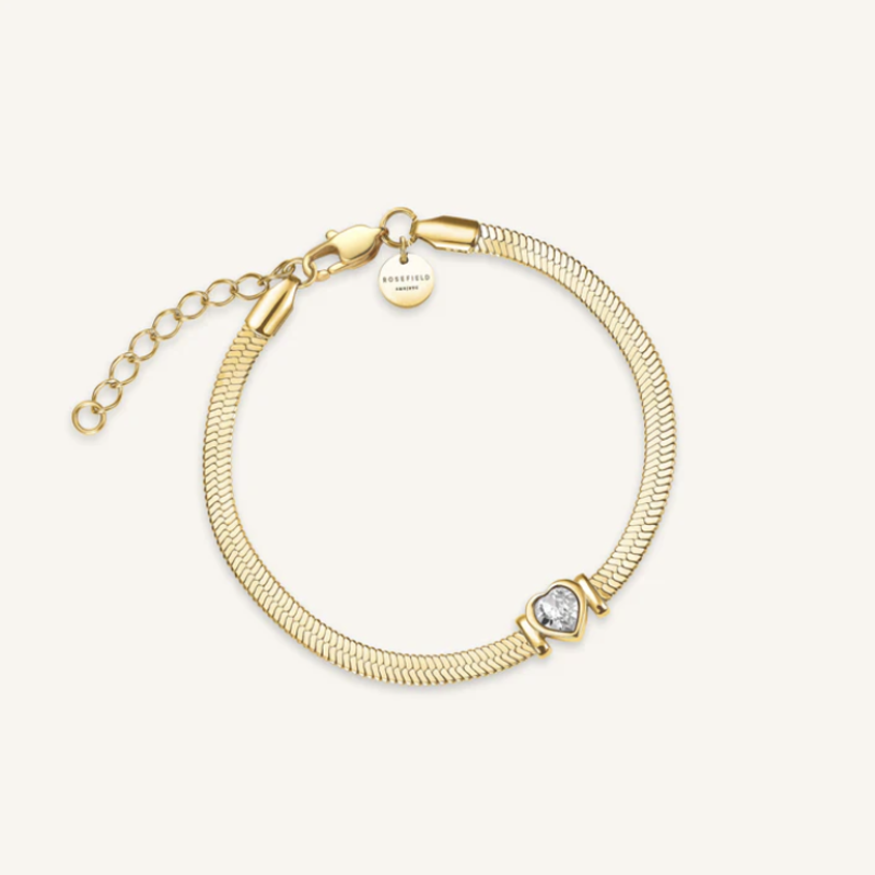 Rosefield Rosefield armband JBSWG-J1010 Snake heart bracelet White gold 16 - 19.5 CM