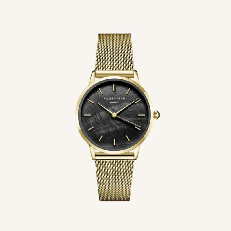 Rosefield Rosefield horloge RBGMG-R07 watch Pearl Edit mesh black gold