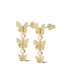 Karma Jewelry Karma Jewelry oorbellen X196 Earrings Symbols Butterfly Fone XL 925 silver gold plated