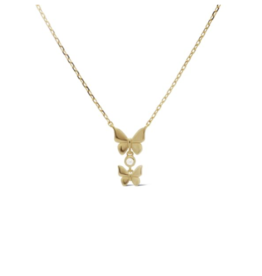 Karma Jewelry Karma Jewelry Ketting T330GP Necklace Butterfly Fone 925 silver gold plated 39 + 5 CM
