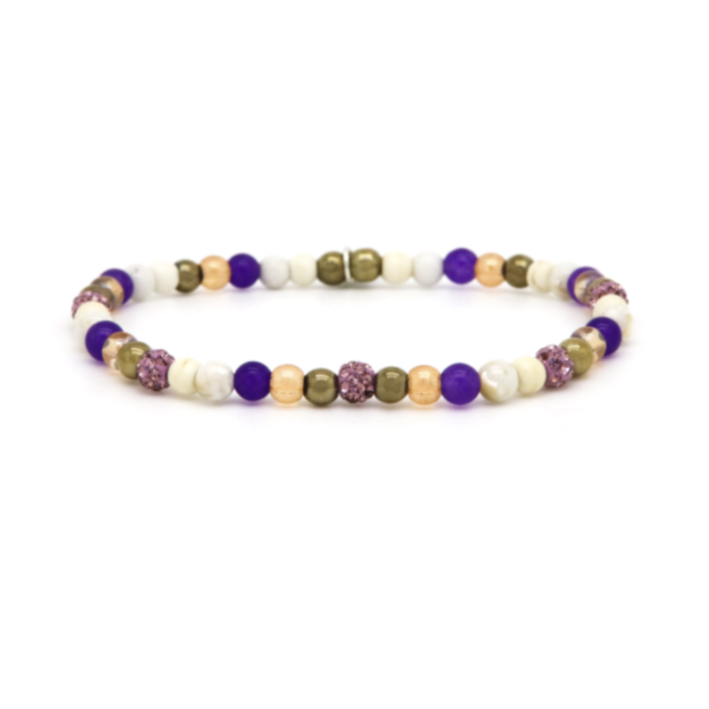 Karma Jewelry Karma jewelry armband 84649EL Bracelet crystal beads xxs elastic 4 MM