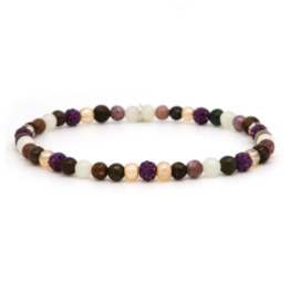 Karma Jewelry Karma Jewelry armband 84637EL Bracelet Spiral Elodie beads elastic purple crystal xxs 4MM