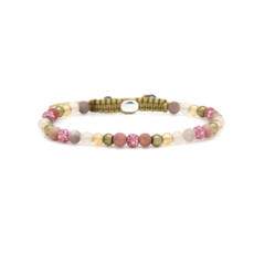 Karma Jewelry Karma Jewelry armband Karma Jewelry armband 84663 Bracelet Spiral Blossom beads pink crystal xxs 4MM