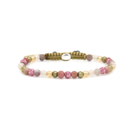 Karma Jewelry Karma Jewelry armband Karma Jewelry armband 84663 Bracelet Spiral Blossom beads pink crystal xxs 4MM