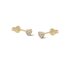 Karma Jewelry Karma Jewelry oorknopjes R171GP Earrings zirconia earstuds Janine heart gold plated