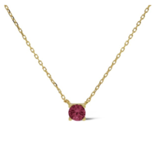 Karma Jewelry Karma Jewelry ketting T309_RR Necklace Tess Ruby Red 925 silver gold plated 39 + 5 CM