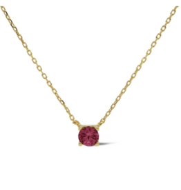 Karma Jewelry Karma Jewelry ketting T309_RR Necklace Tess Ruby Red 925 silver gold plated 39 + 5 CM