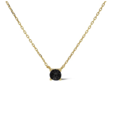 Karma Jewelry Karma Jewelry ketting T309GP_BL Necklace Tess Black 925 silver gold plated 39 + 5 CM