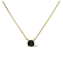 Karma Jewelry Karma Jewelry ketting T309GP_BL Necklace Tess Black 925 silver gold plated 39 + 5 CM