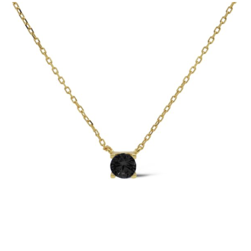 Karma Jewelry Karma Jewelry ketting T309GP_BL Necklace Tess Black 925 silver gold plated 39 + 5 CM