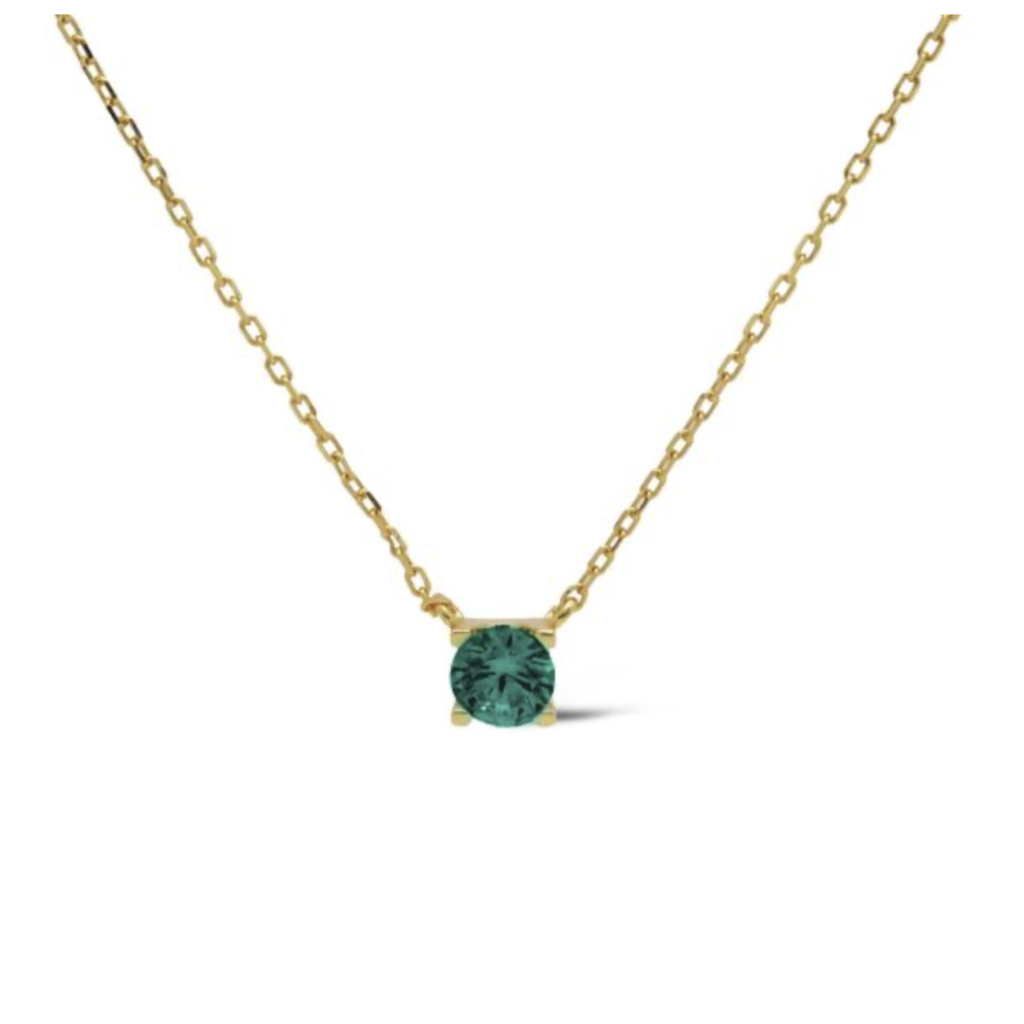 Karma Jewelry Karma Jewelry ketting T309GP_TB Necklace Tess Teal Blue 925 silver gold plated 39 + 5 CM