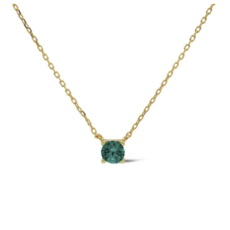 Karma Jewelry Karma Jewelry ketting T309GP_TB Necklace Tess Teal Blue 925 silver gold plated 39 + 5 CM