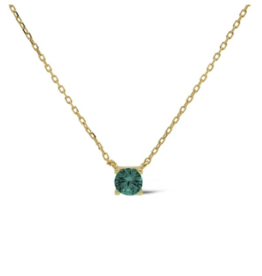 Karma Jewelry Karma Jewelry ketting T309GP_TB Necklace Tess Teal Blue 925 silver gold plated 39 + 5 CM