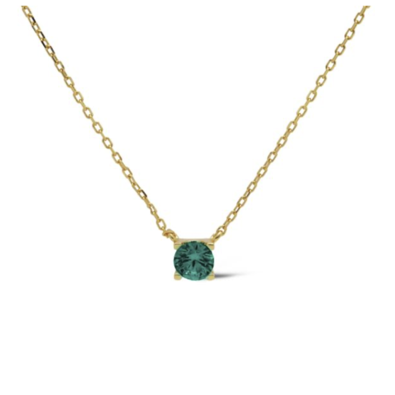 Karma Jewelry Karma Jewelry ketting T309GP_TB Necklace Tess Teal Blue 925 silver gold plated 39 + 5 CM