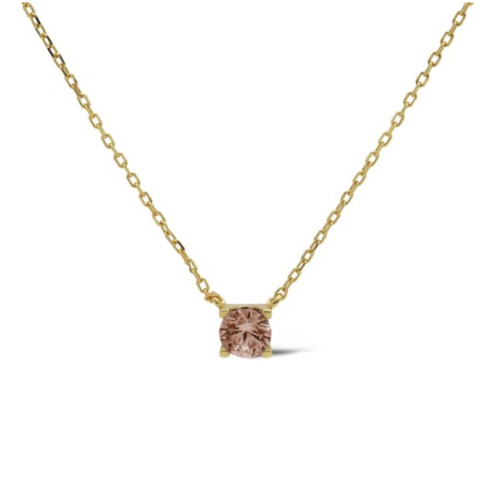 Karma Jewelry Karma Jewelry ketting T309GP_CA Necklace Tess Caramel 925 silver gold plated 39 + 5 CM