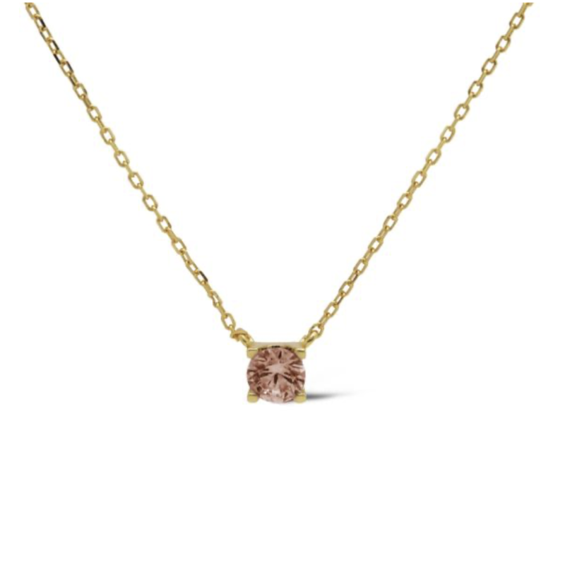 Karma Jewelry Karma Jewelry ketting T309GP_CA Necklace Tess Caramel 925 silver gold plated 39 + 5 CM