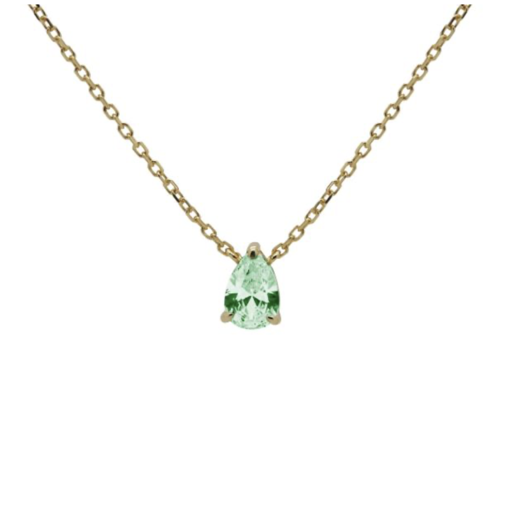 Karma Jewelry Karma Jewelry ketting T304GP_G Necklace Julia Ocean Green 925 silver gold plated 39 + 5 CM