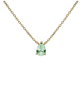Karma Jewelry Karma Jewelry ketting T304GP_G Necklace Julia Ocean Green 925 silver gold plated 39 + 5 CM
