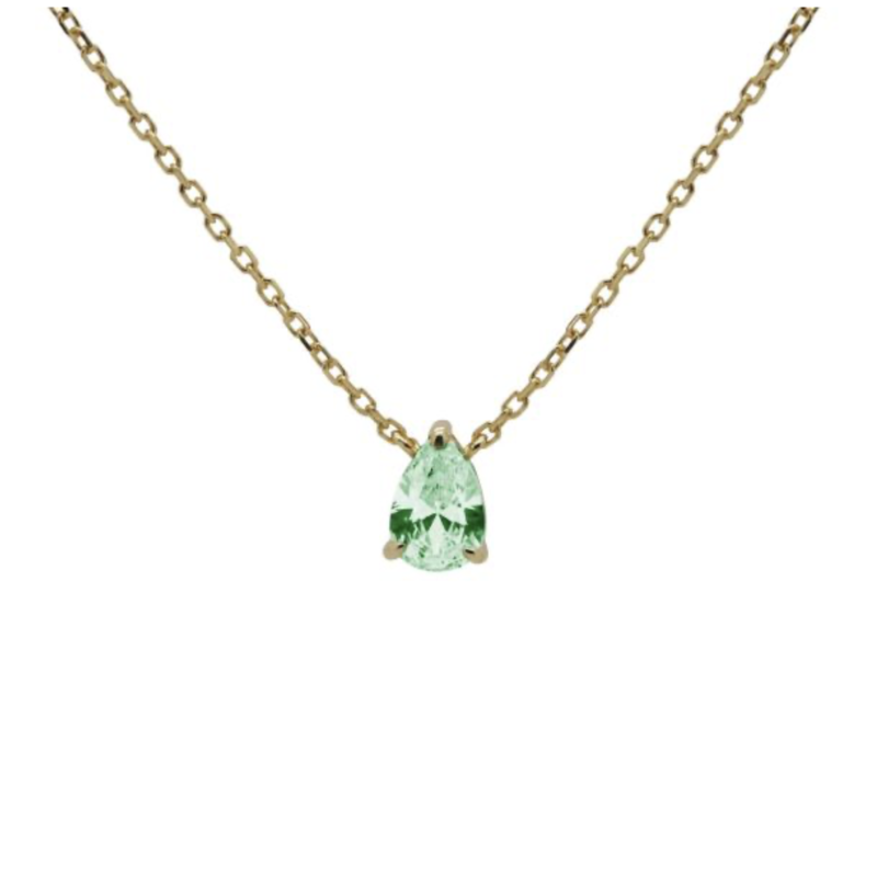 Karma Jewelry Karma Jewelry ketting T304GP_G Necklace Julia Ocean Green 925 silver gold plated 39 + 5 CM