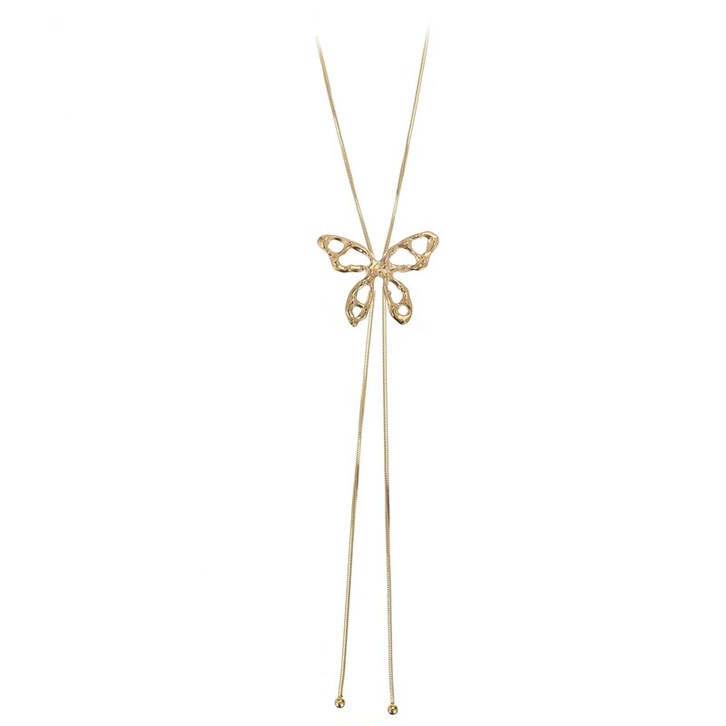 Rose & Camellia Rose & Camellia ketting 11505 Necklace long Butterfly gold adjustable 100 CM