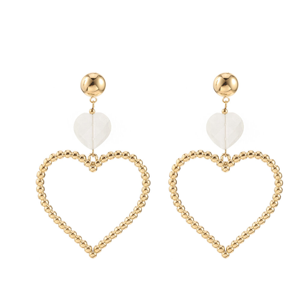 Rose & Camellia Rose & Camellia oorbellen 12507 Earrings Big hearts 7 CM