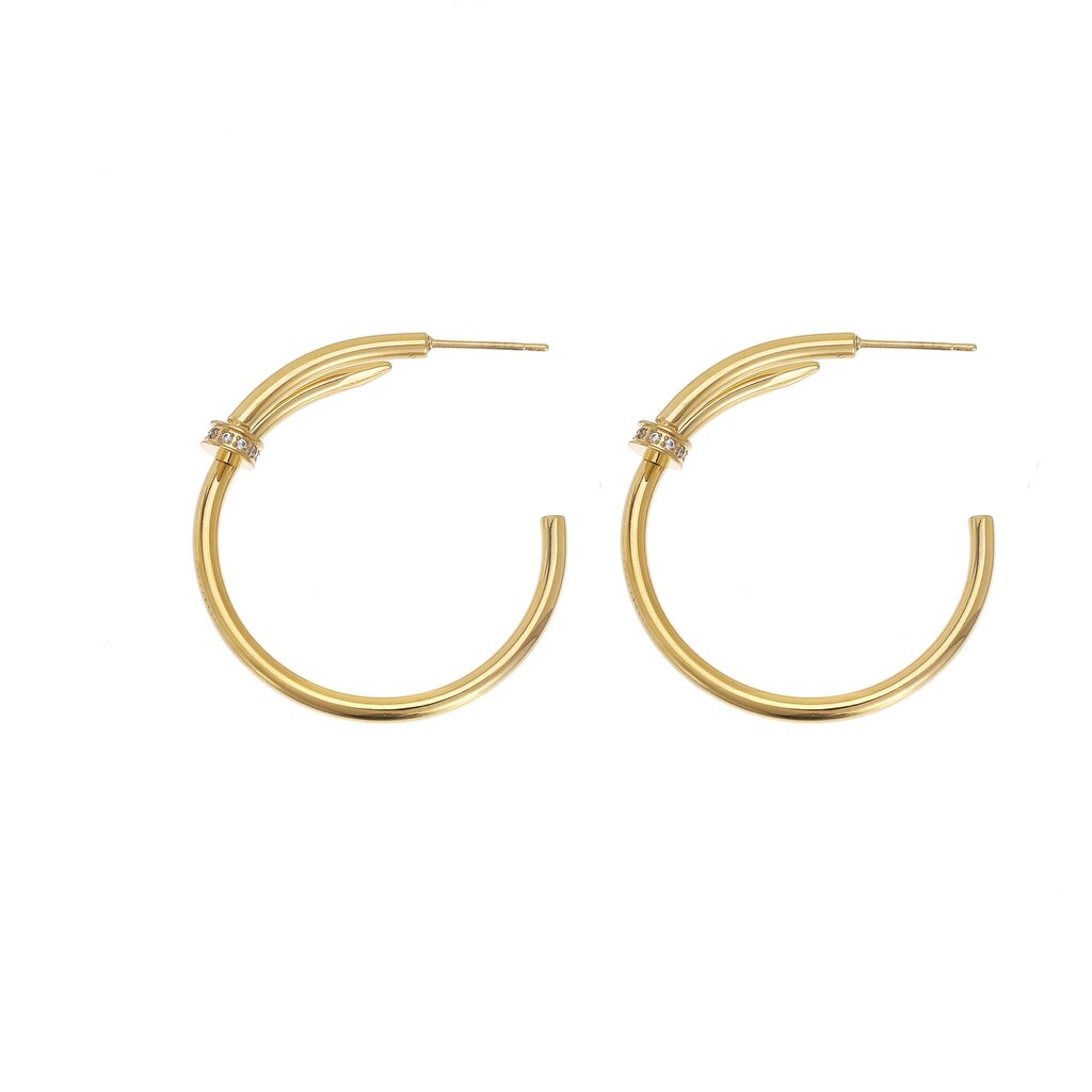 Rose & Camellia Rose & Camellia oorbellen 08958 Earrings Nail gold 3.5 CM
