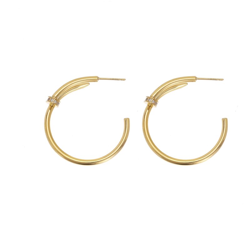 Rose & Camellia Rose & Camellia oorbellen 08958 Earrings Nail gold 3.5 CM
