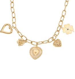 Rose & Camellia Rose & Camellia ketting 916502 Necklace charms gold 52 + 5 CM