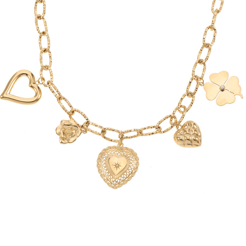 Rose & Camellia Rose & Camellia ketting 916502 Necklace charms gold 52 + 5 CM