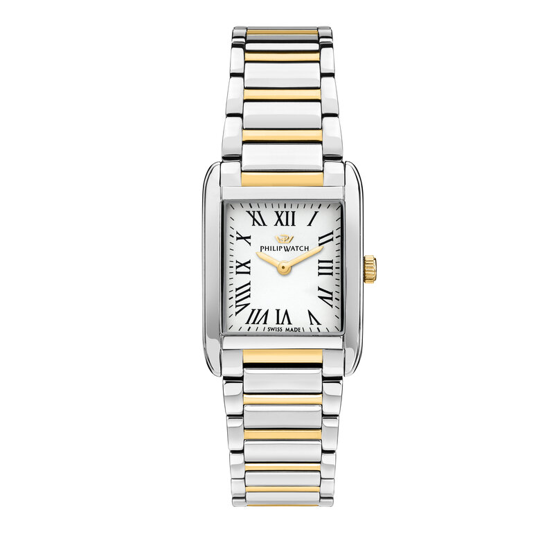 Philip Watch Philip watch R8253225501 Museum Lady  (Zilver / Goud ) 34/24.7 MM Swiss Made Dames horloge