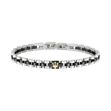 Maserati Maserati Armband JM320AST08 Iconic BR SS YG chain silver Black 18.5 + 3 CM