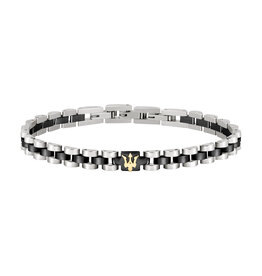 Maserati Maserati Armband JM320AST08 Iconic BR SS YG chain silver Black 18.5 + 3 CM