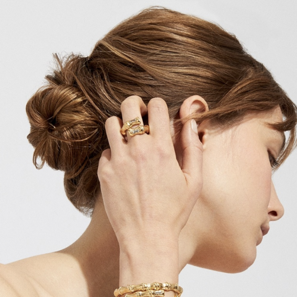 Gas Bijoux Jewelry Gas Bijoux ring 677601 Bague Bambou Liane strass gold