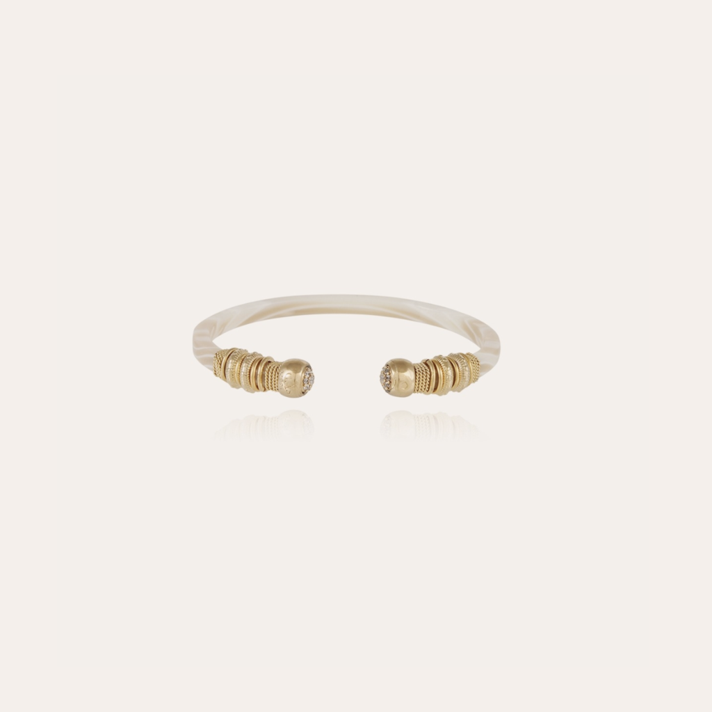 Gas Bijoux Jewelry Gas Bijoux 658925 Bracelet Sari strass acetate white Ivory gold