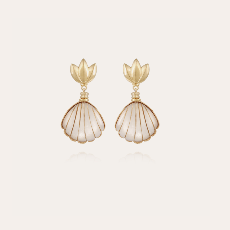 Gas Bijoux Jewelry Gas Bijoux Oorbellen 615458 Earrings Sanibel white mother of pearl gold 5 - 2,8 cm