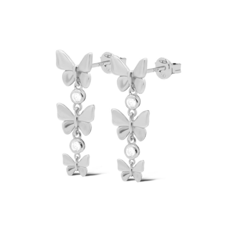 Karma Jewelry Karma Jewelry oorbellen X196S Earrings Symbols Butterfly Fone XL 925 silver