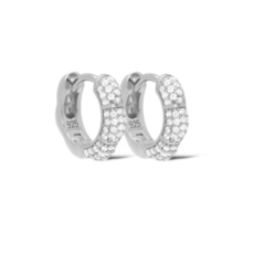 Karma Jewelry Karma Jewelry oorbellen H632S Earrings hinged hoops Cellie zirconia 925 sterling silver 1.3 CM