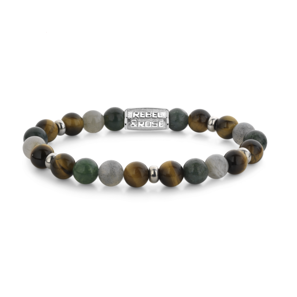 Rebel & Rose Rebel & Rose armband RR-80119-S Bracelet Stones only Mountain Forest 8 MM