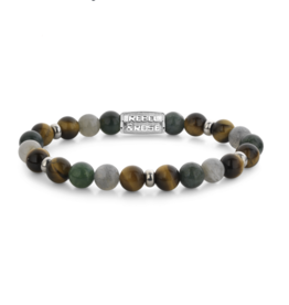 Rebel & Rose Rebel & Rose armband RR-80119-S Bracelet Stones only Mountain Forest 8 MM