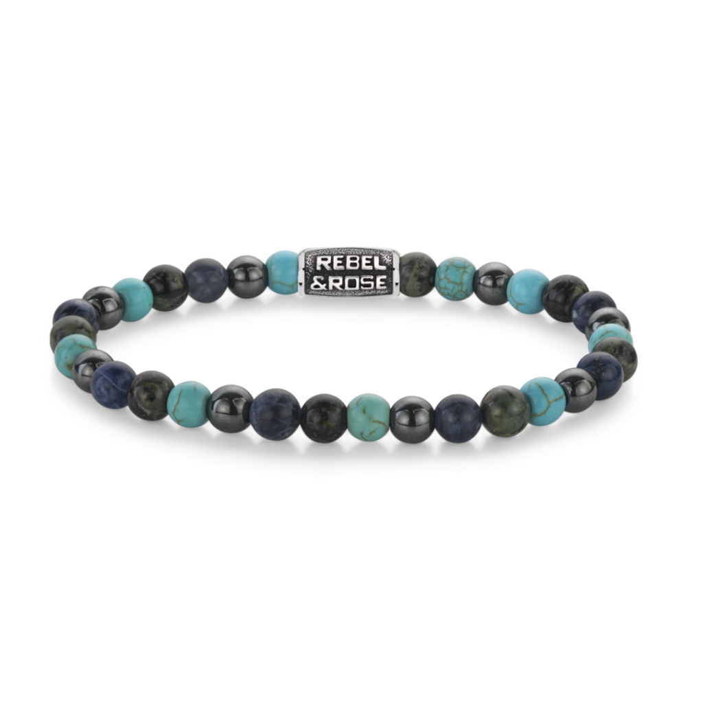 Rebel & Rose Rebel & Rose armband RR-60132-V Bracelet stones only Blue Nights Vintage 6 MM