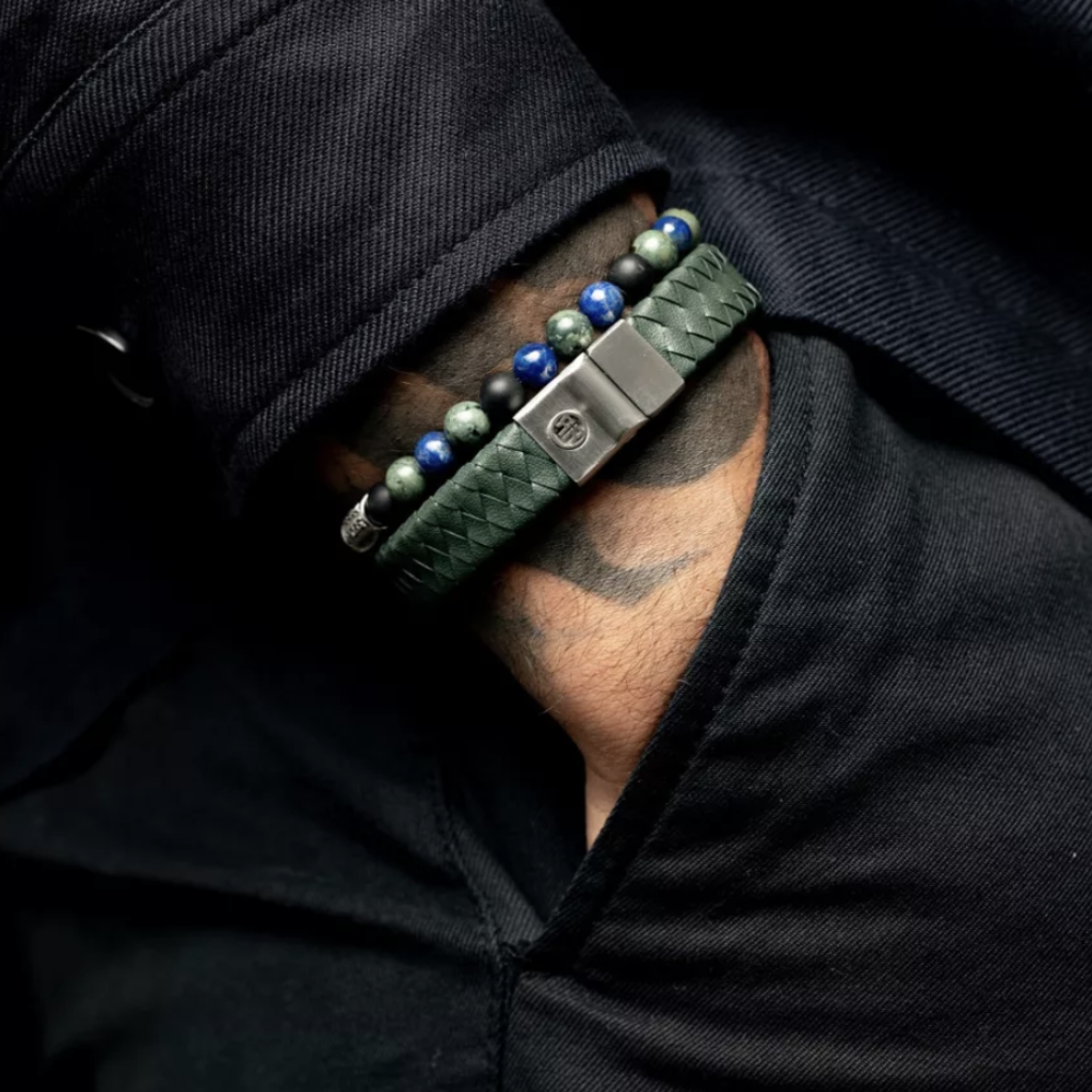 Rebel & Rose Rebel & Rose armband RR-60141-S Bracelet stones only river deep blue green 6 MM