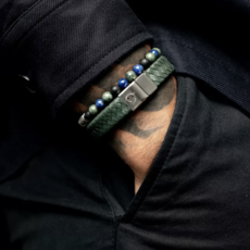 Rebel & Rose Rebel & Rose armband RR-60141-S Bracelet stones only river deep blue green 6 MM