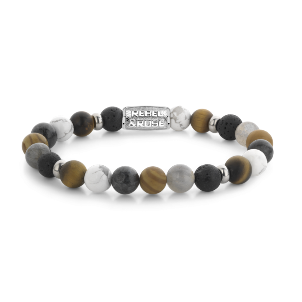 Rebel & Rose Rebel & Rose armband RR-80120-S Stones Only Mountain Cliff - 8 MM